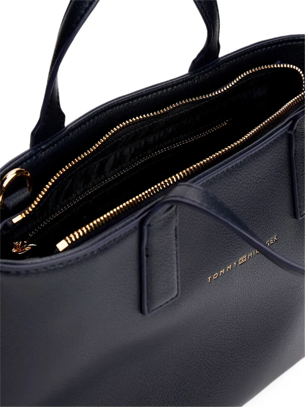 Tommy Hilfiger Shopper met logo en bewerkte textuur Zwart