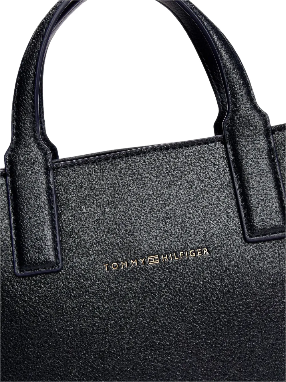 Tommy Hilfiger Shopper met logo en bewerkte textuur Zwart