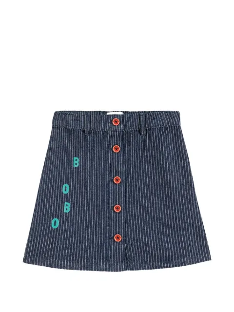 Bobo Choses pinstripe button-front mini denim skirt