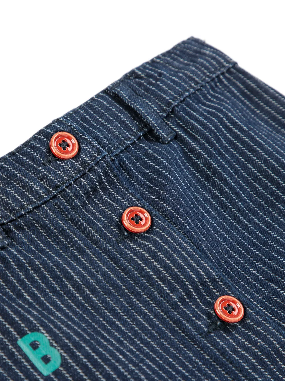 Bobo Choses Mini-rok met krijtstreep en knopen Blauw