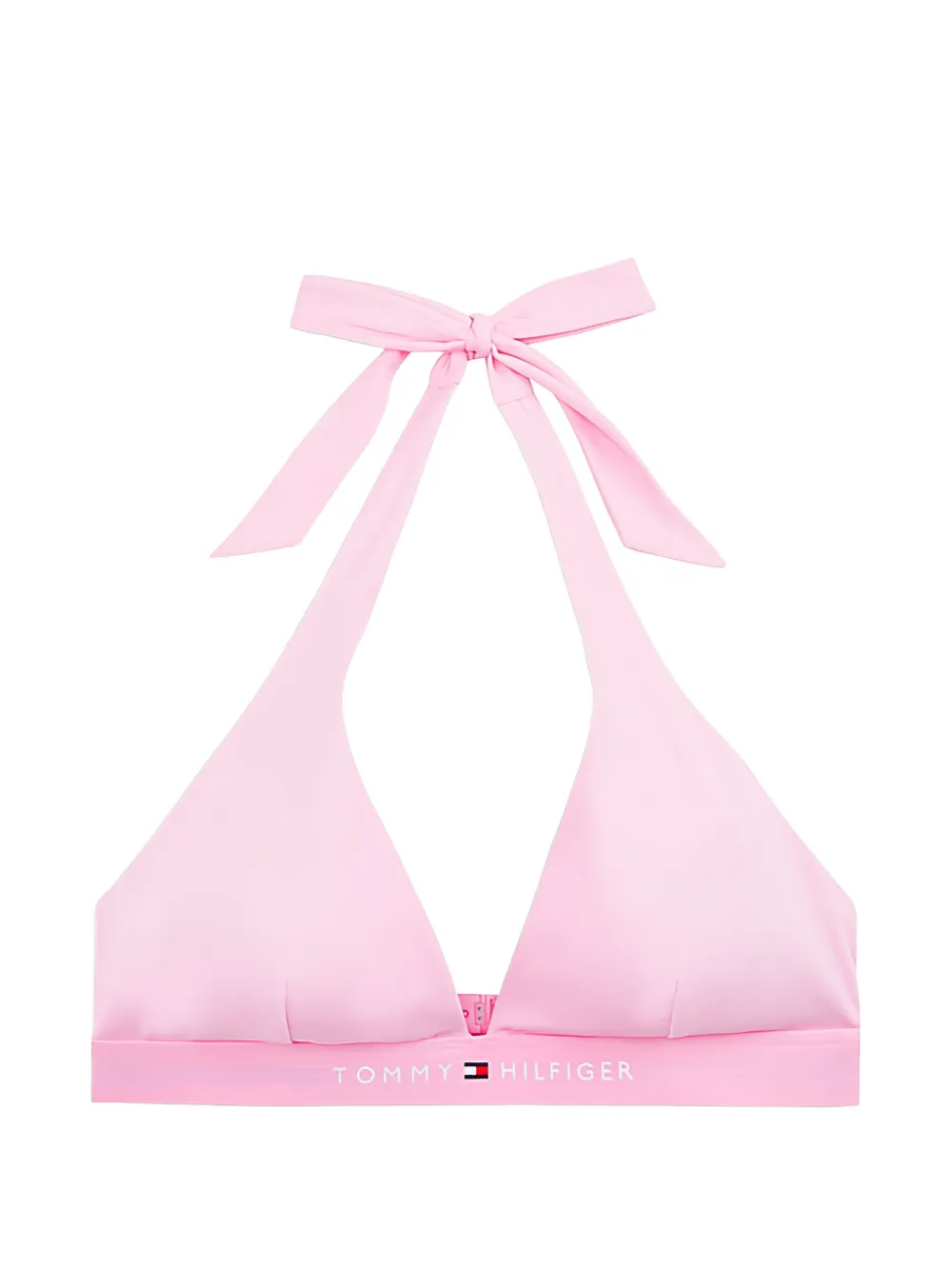 Tommy Hilfiger Top bikini TH Original con scollo all'americana - Rosa