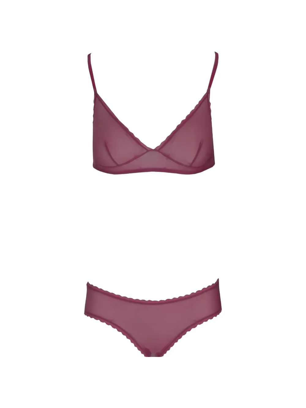 Laura Urbinati scallop-edge tulle briefs - Rosso