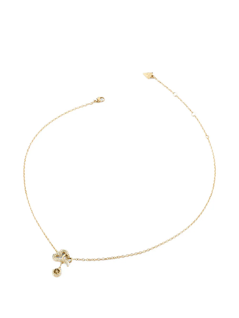 GUESS USA Love Bites pavé-heart-pendant necklace · OS