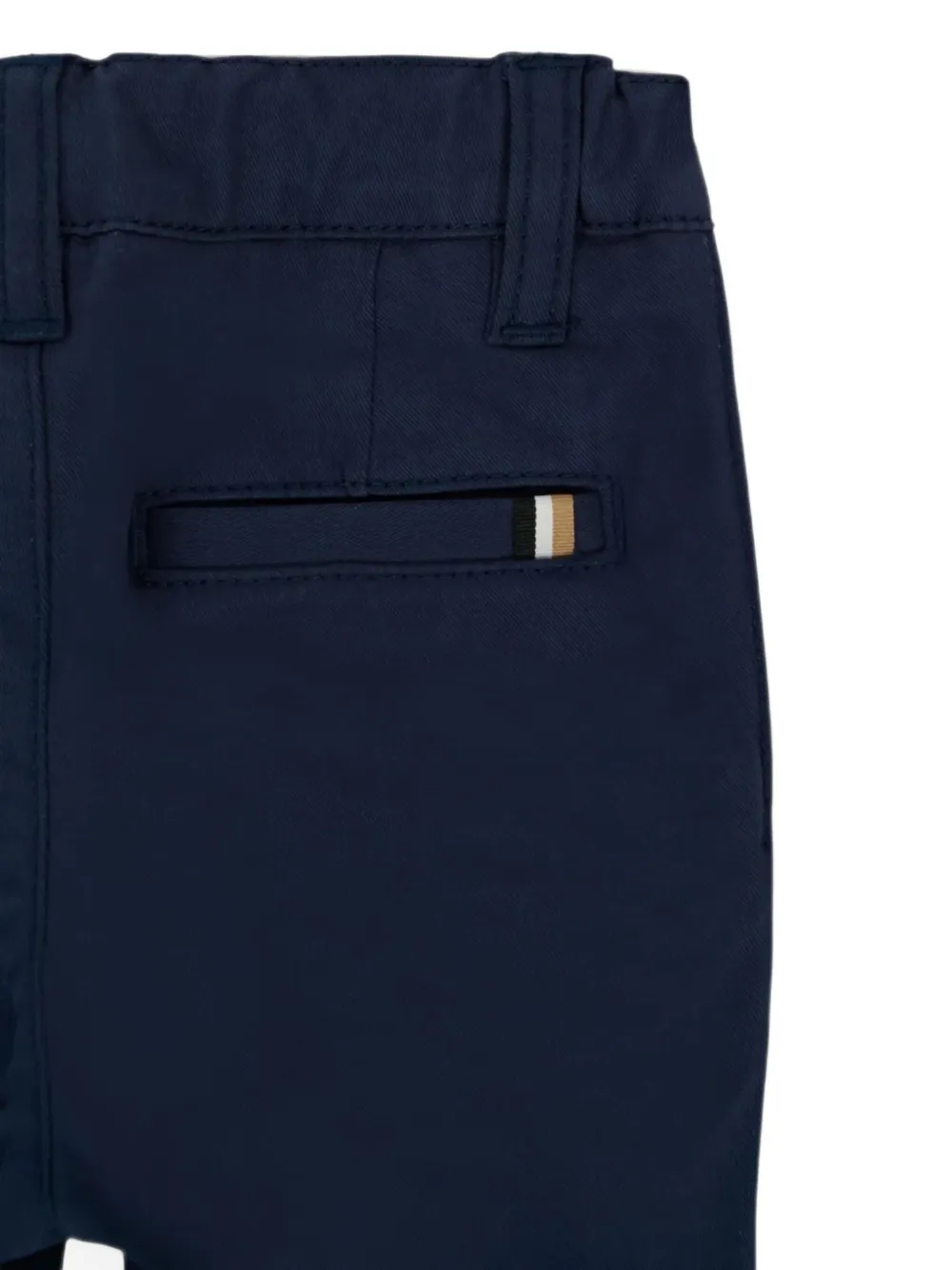 BOSS Kidswear Broek met riemlussen en logo-label Blauw