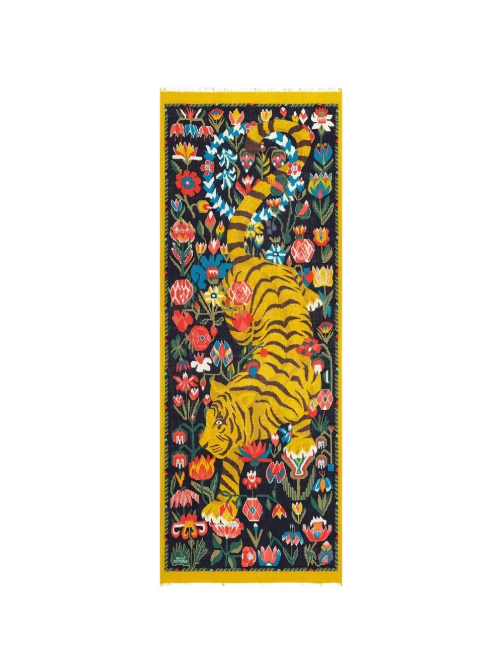 Inoui Editions Jorgen tiger-print floral-pattern scarf