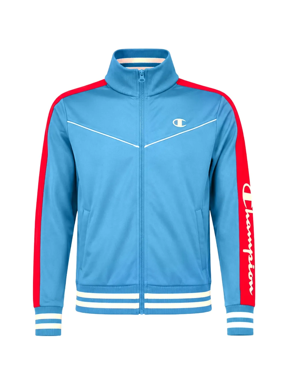 Champion logo-embroidered zip-up jacket - Blau