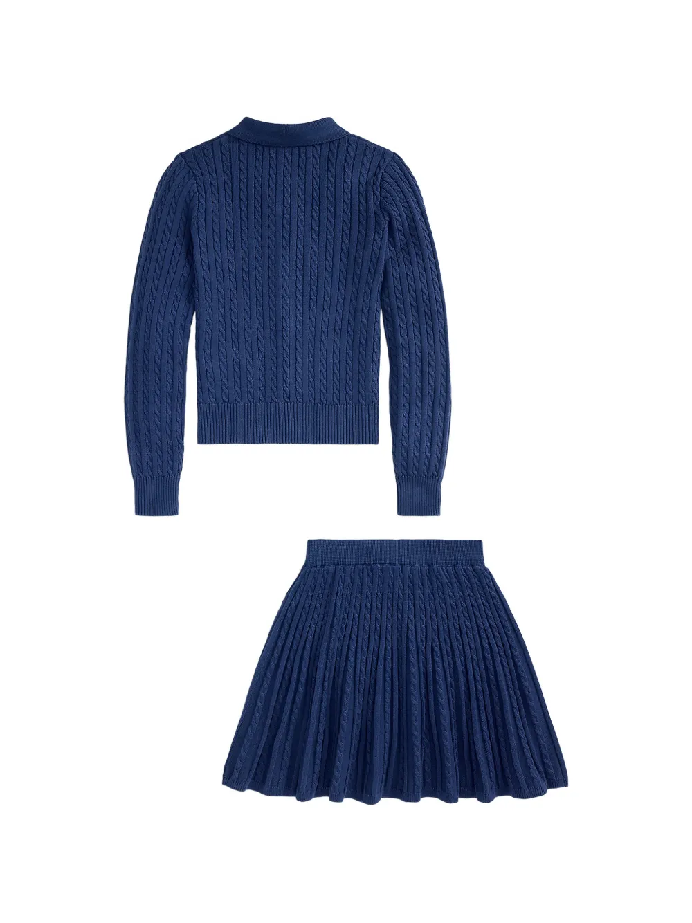 POLO RALPH LAUREN KIDS Mini-kabelgebreid vest en rok Blauw