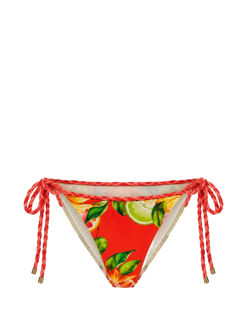 FARM Rio rope-detail tie-side bikini bottoms - Rosso
