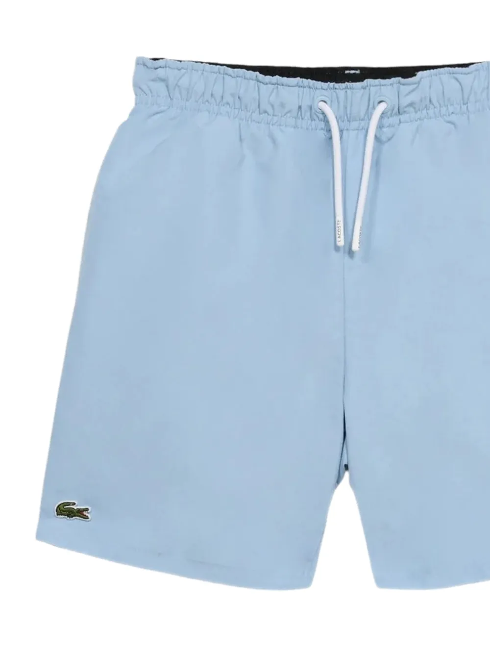 Lacoste Kids logo-patch drawstring swim shorts Blauw