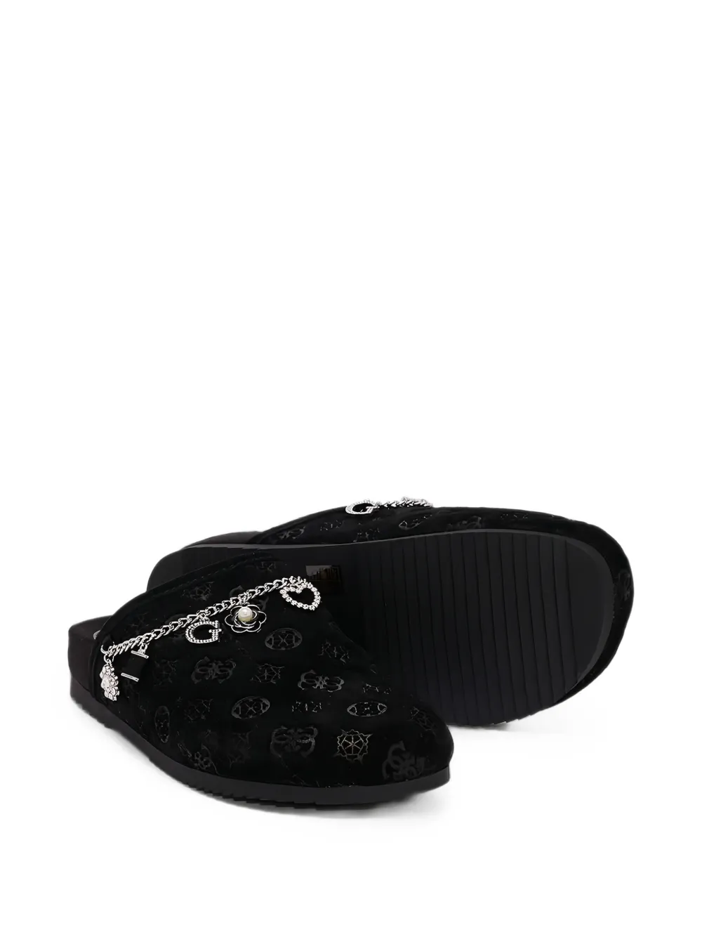 GUESS USA Gavyn charm-embellished mules Zwart