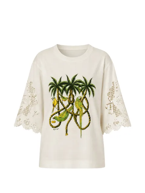 FARM Rio Ropes and Birds Richelieu embroidered T-shirt