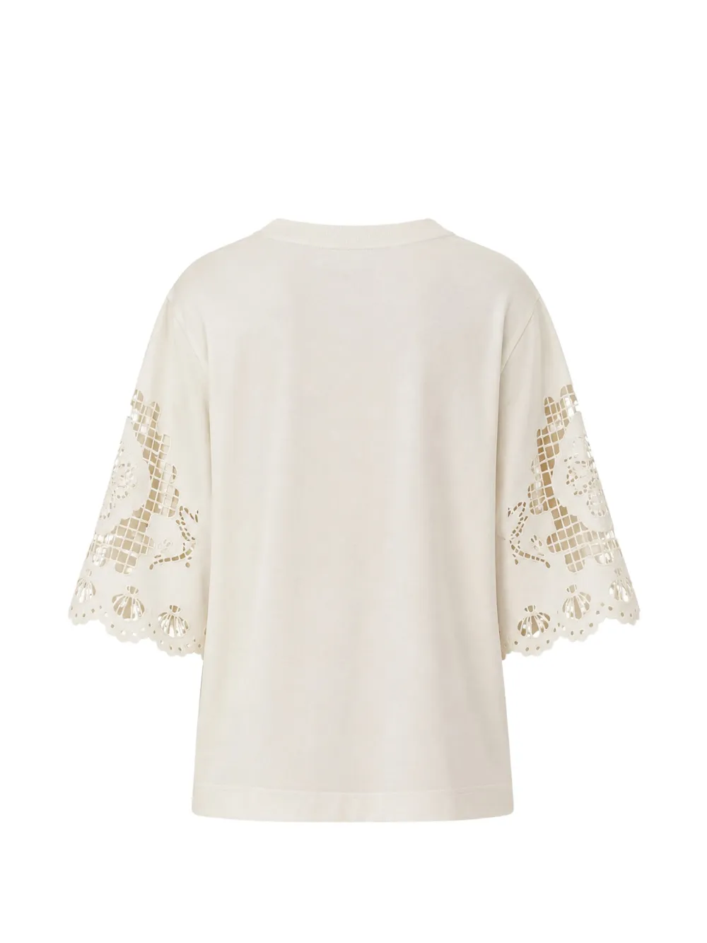 FARM Rio Ropes and Birds Richelieu T-shirt met borduurwerk Beige