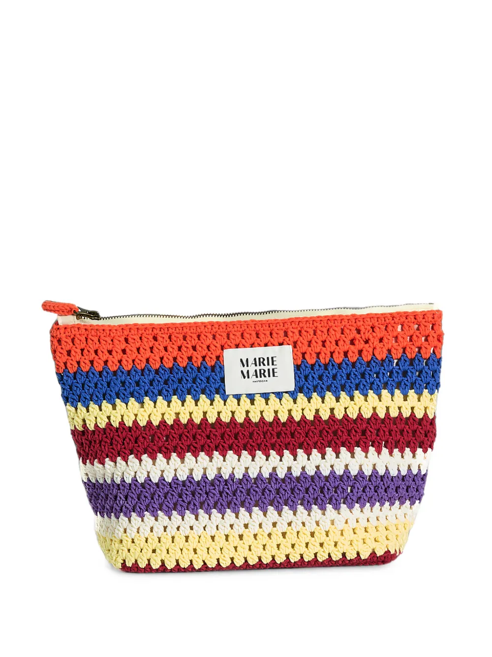 MARIE MARIE AMSTERDAM Große Mayo Clutch mit Streifen - Orange