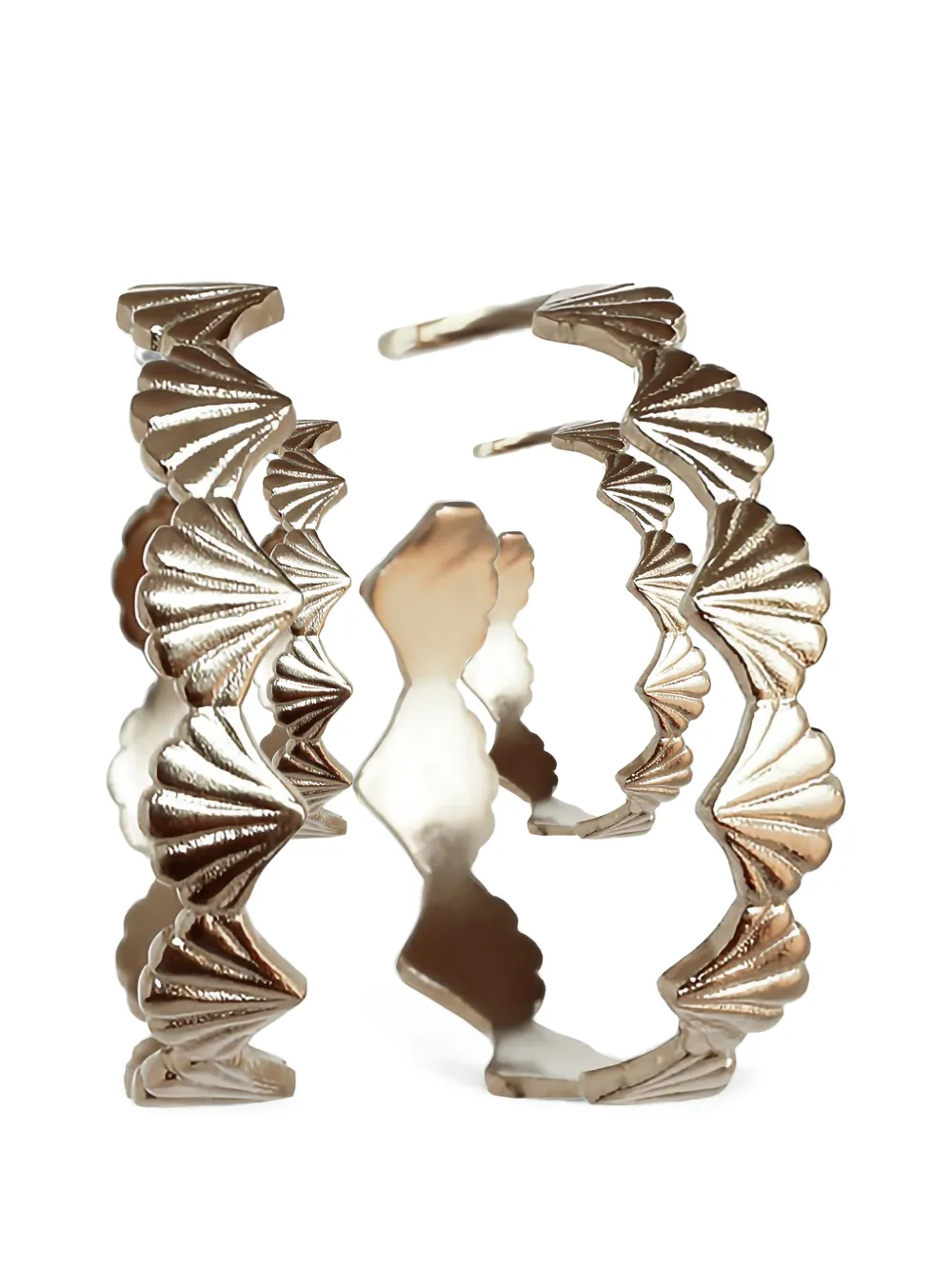 ROSIE KENT scallop large-hoop earrings - Argento