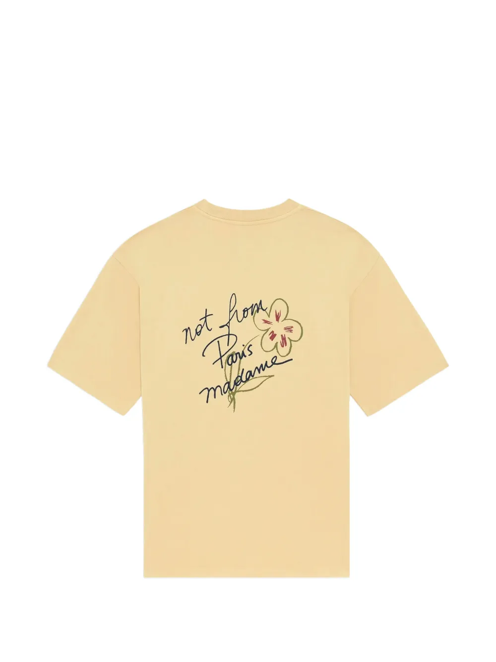 Drôle De Monsieur Esquisse T-shirt met tekst-print Geel