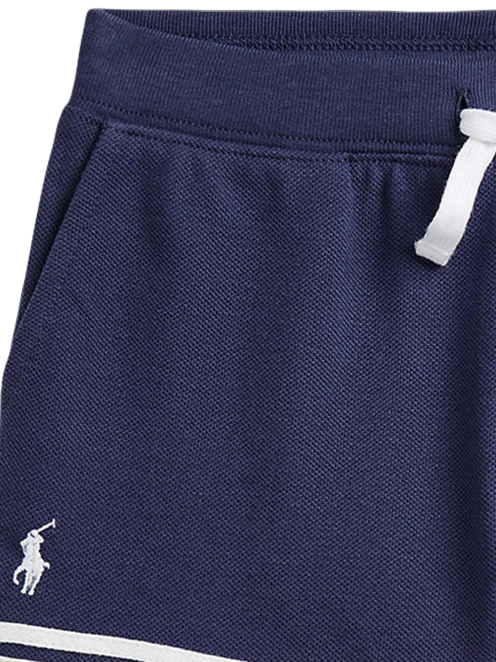 POLO RALPH LAUREN KIDS Shorts met geborduurd logo en gestreepte afwerking Blauw