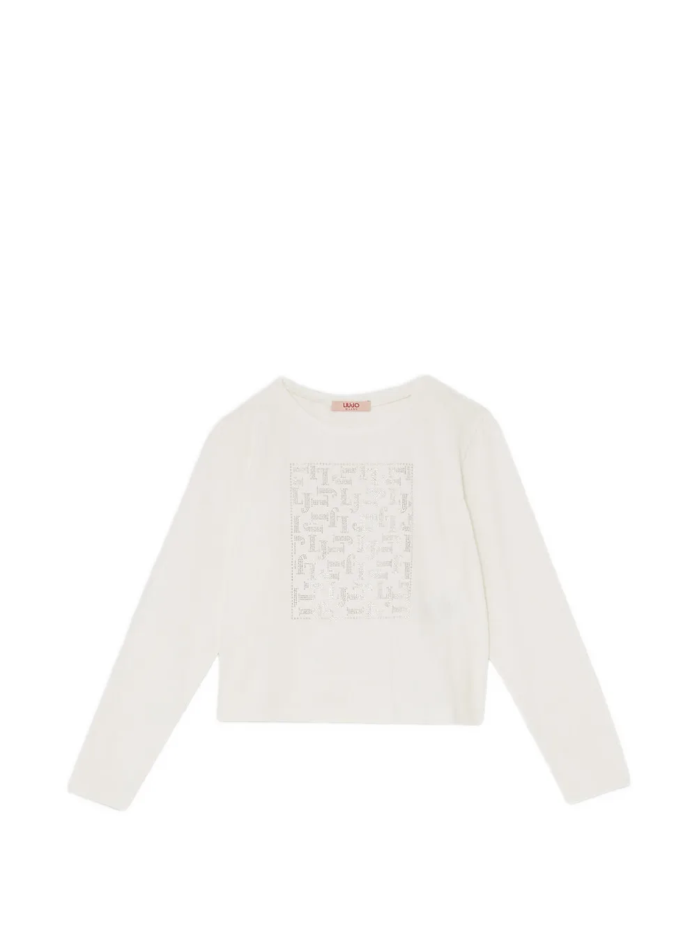 Liu Jo Kids rhinestone-logo long-sleeve T-shirt - Toni neutri