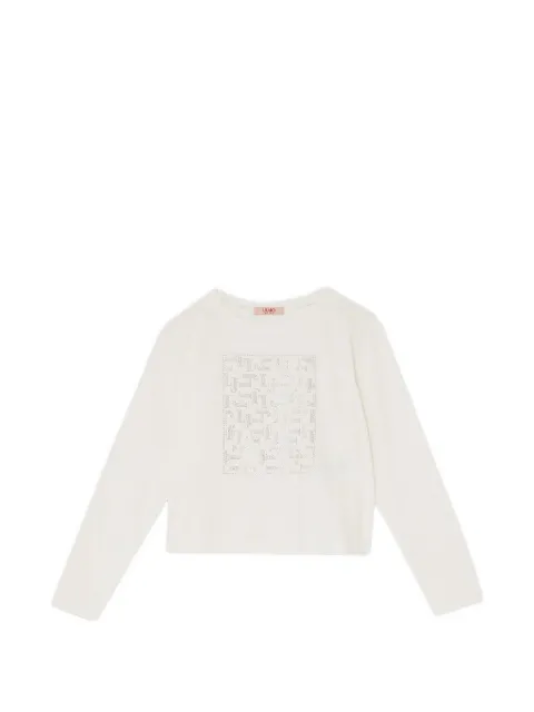 Liu Jo Kids rhinestone-logo long-sleeve T-shirt