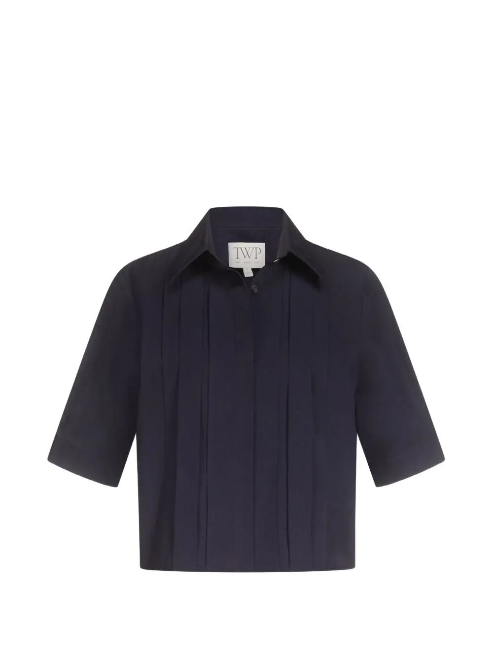 TWP pleated short-sleeve shirt - Blu