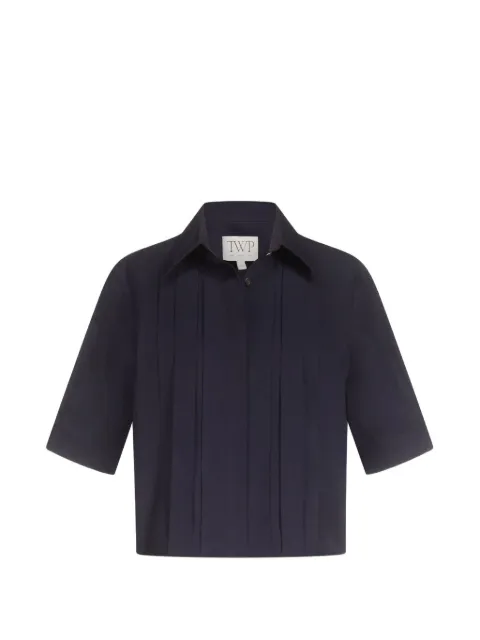 TWP pleated short-sleeve shirt