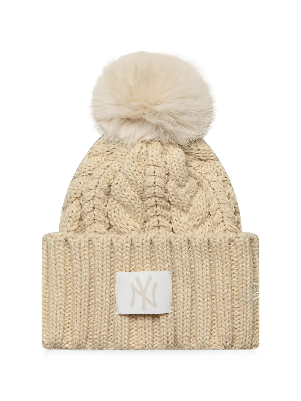 NEW ERA CAP New Era WMNS cable-knit pompom beanie hat - Toni neutri