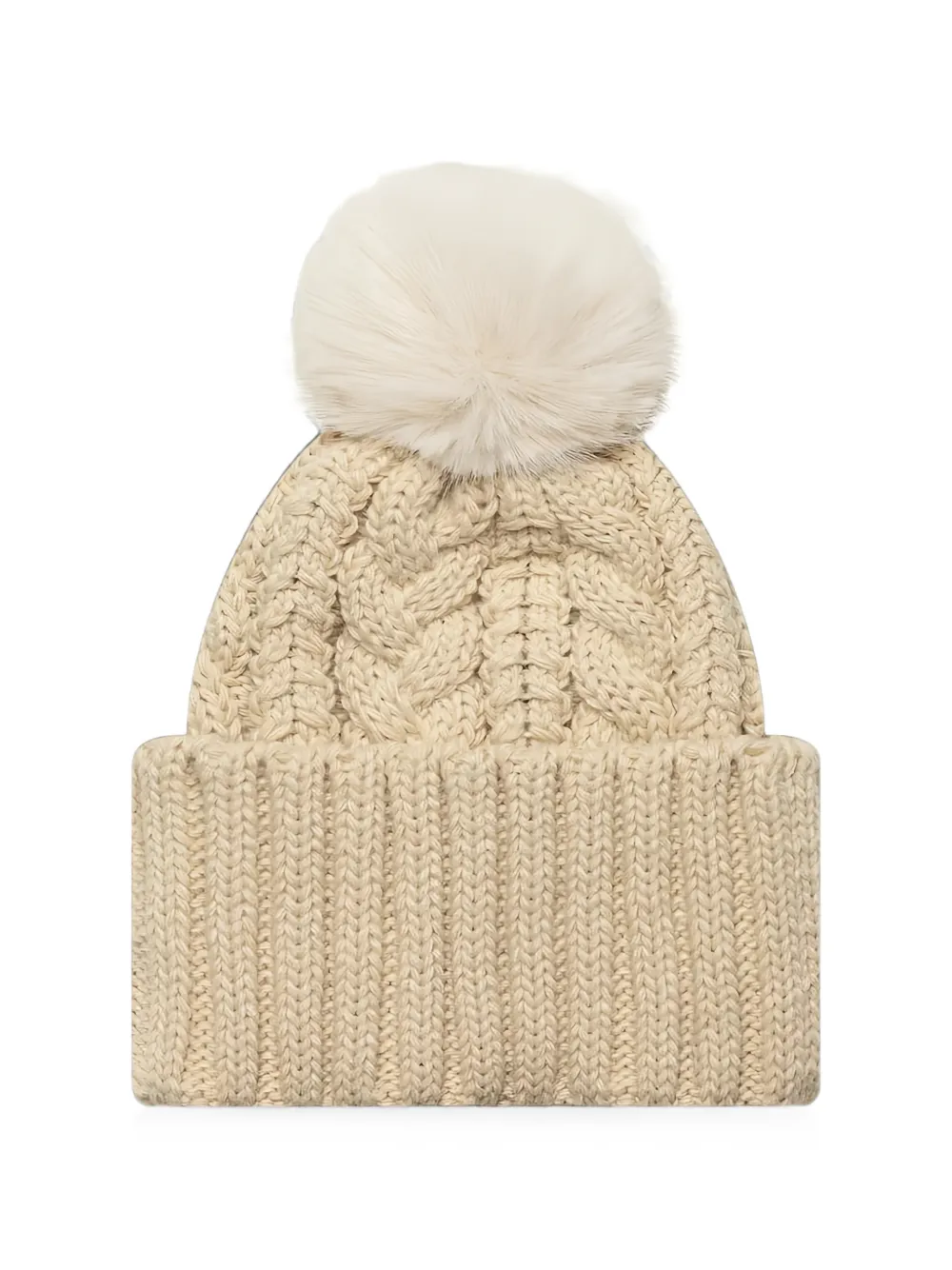 NEW ERA CAP New Era WMNS kabelgebreide muts met pompon Beige