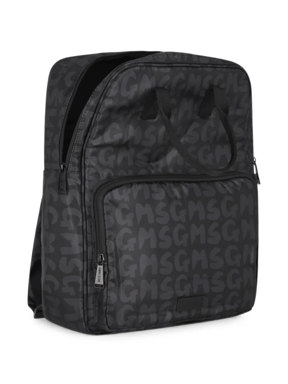 MSGM Kids logo-print zip-fastening backpack Zwart