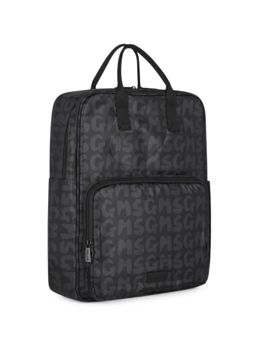 MSGM Kids logo-print zip-fastening backpack Zwart