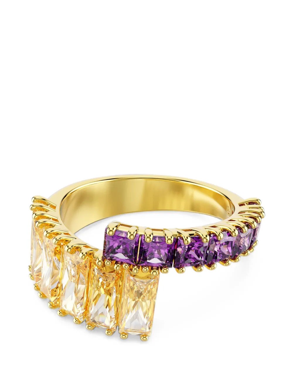 Swarovski Matrix crystal-embellished baguette-cut ring - Gold