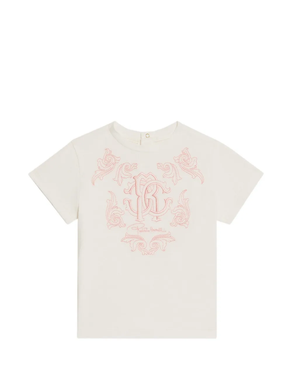 Roberto Cavalli Junior baroque-embroidered T-shirt - Toni neutri
