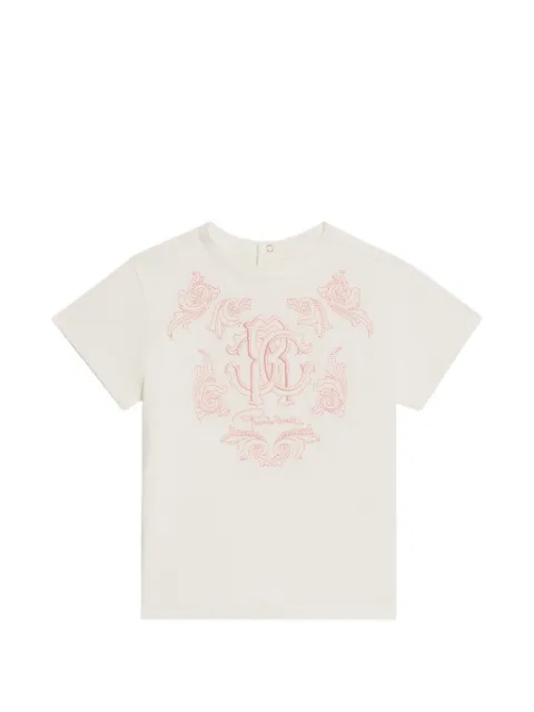 Roberto Cavalli Junior camiseta con bordado barroco