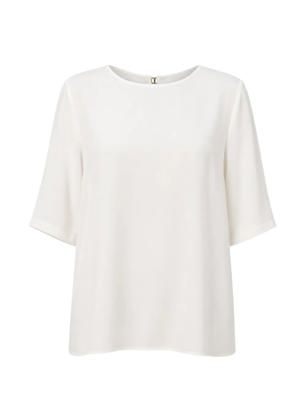 TWINSET logo-plaque satin blouse - Bianco