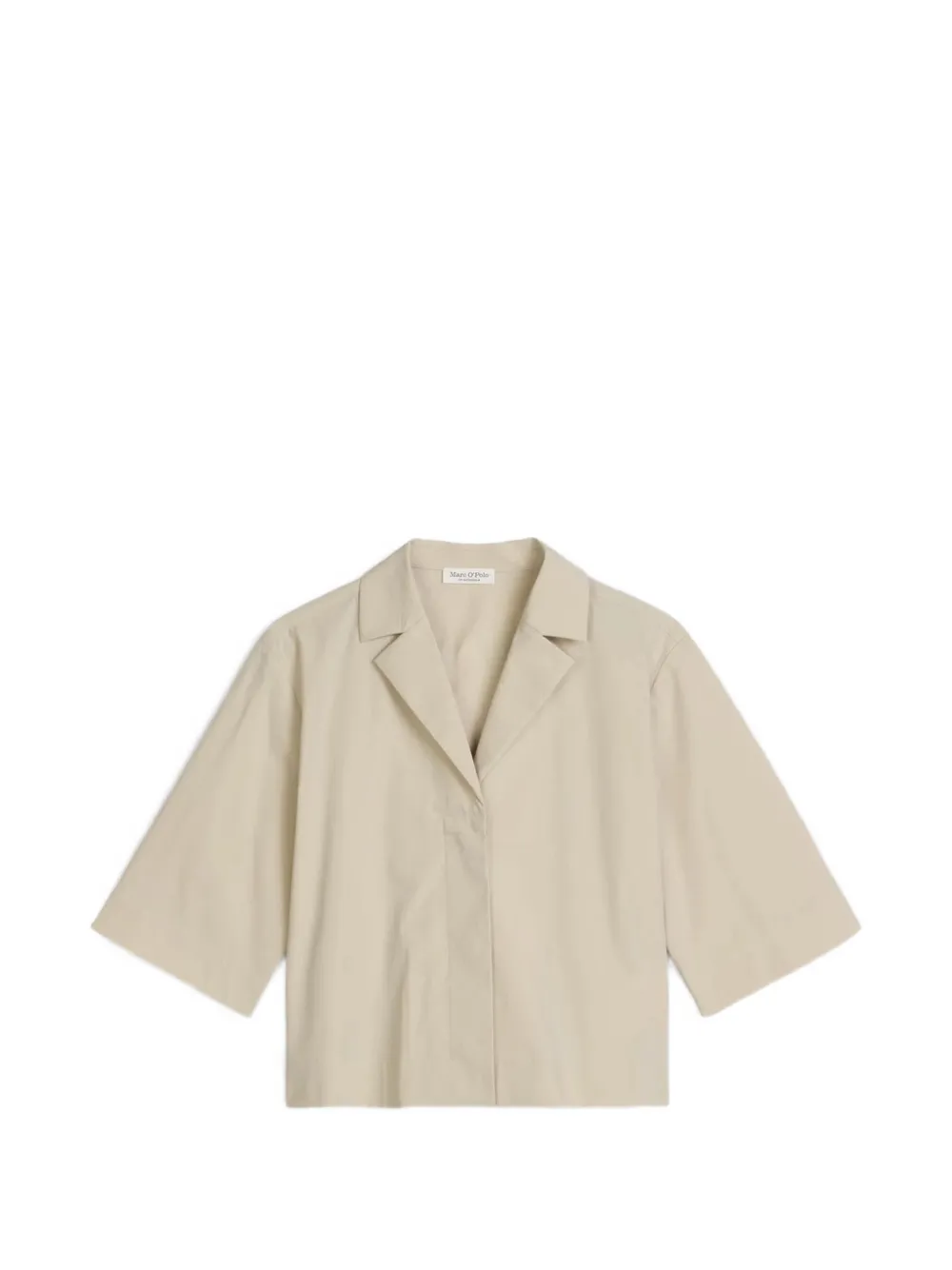 Marc O'Polo notched-lapel short-sleeve cropped blouse - Toni neutri