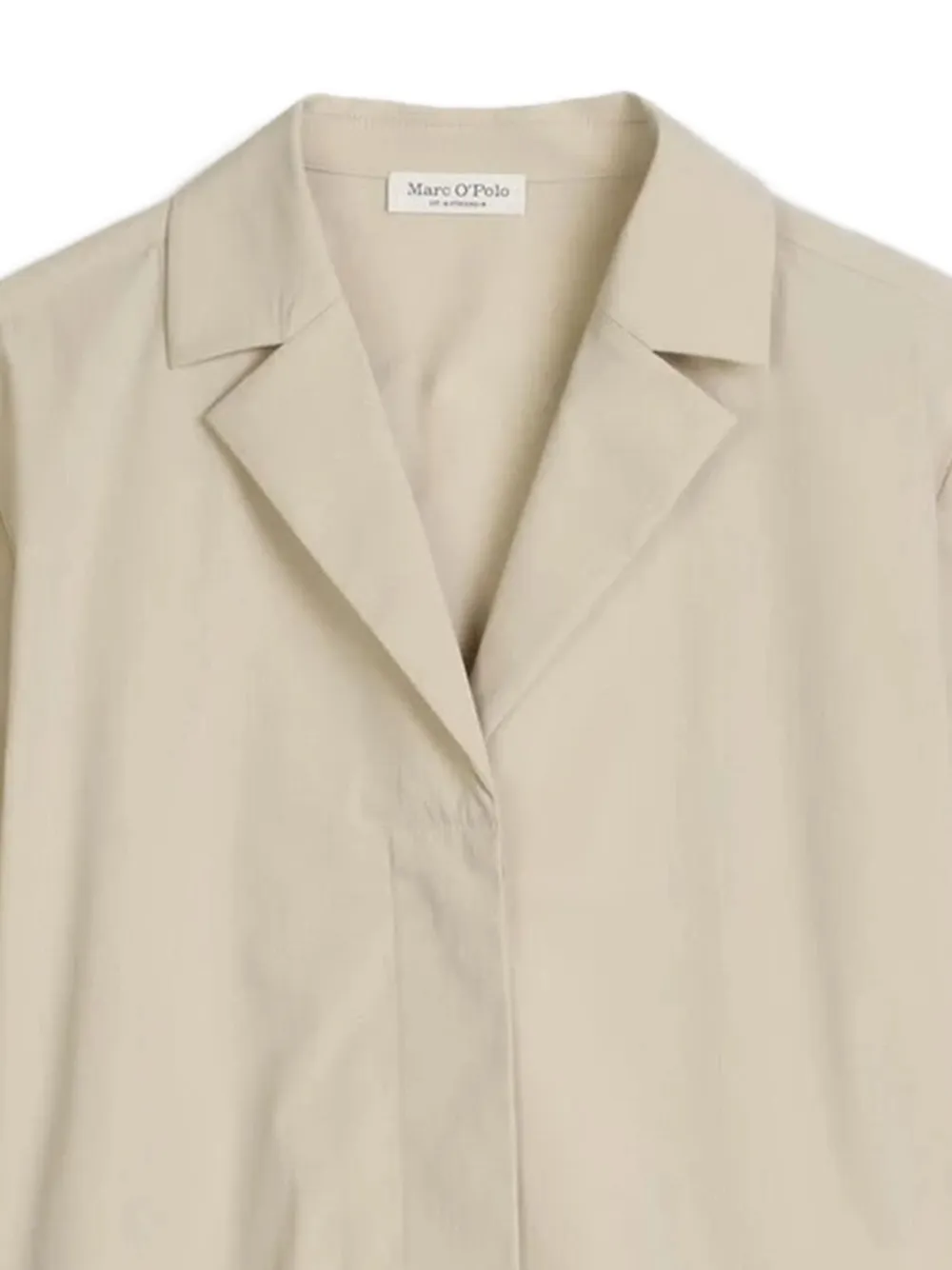 Marc O'Polo Cropped blouse met gekerfde revers en korte mouwen Beige
