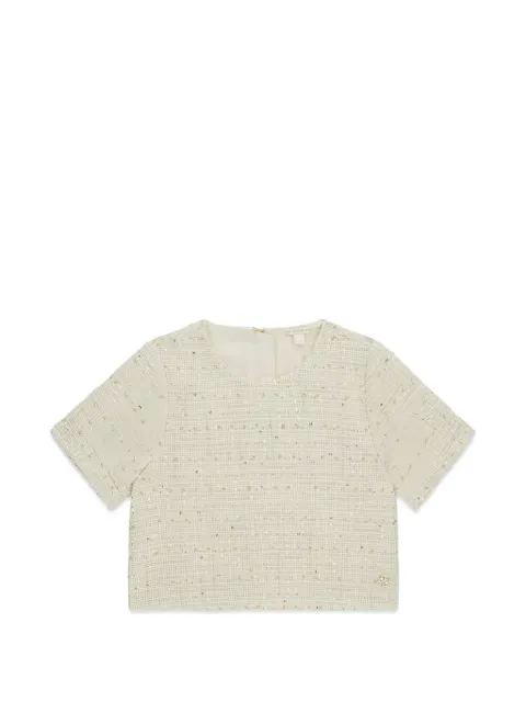GUESS USA lurex-detail tweed blouse
