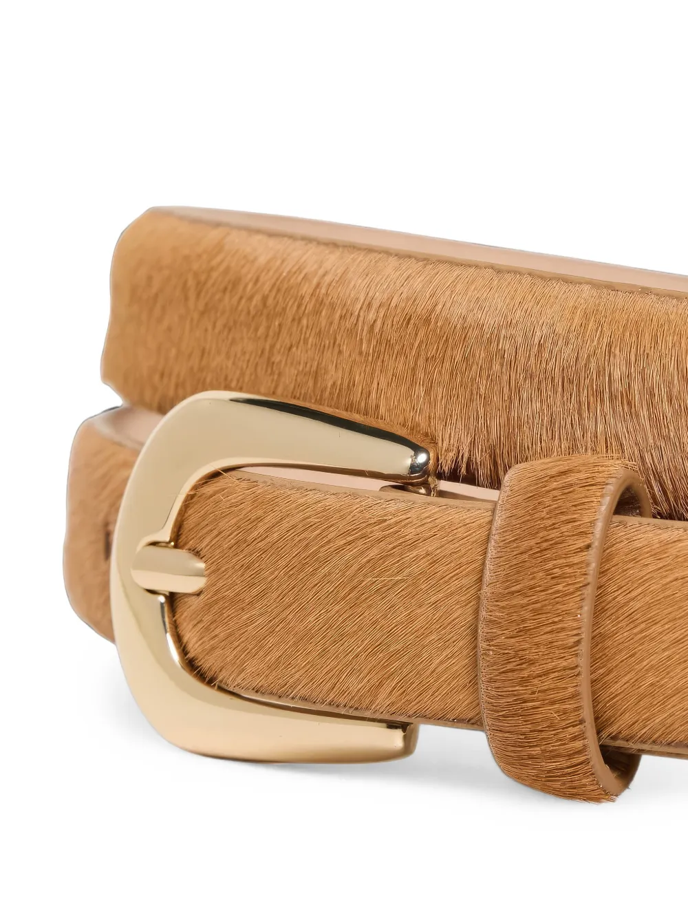 B-Low The Belt Kennedy Mini riem met kalfshaar Bruin