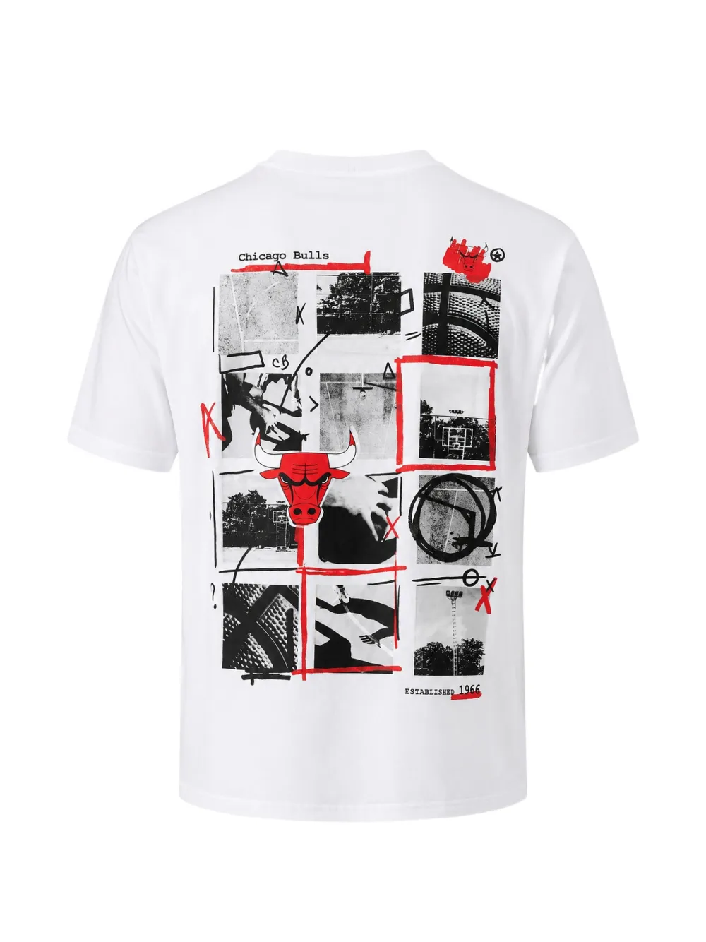 NEW ERA CAP x Chicago Bulls T-shirt met grafische print Wit