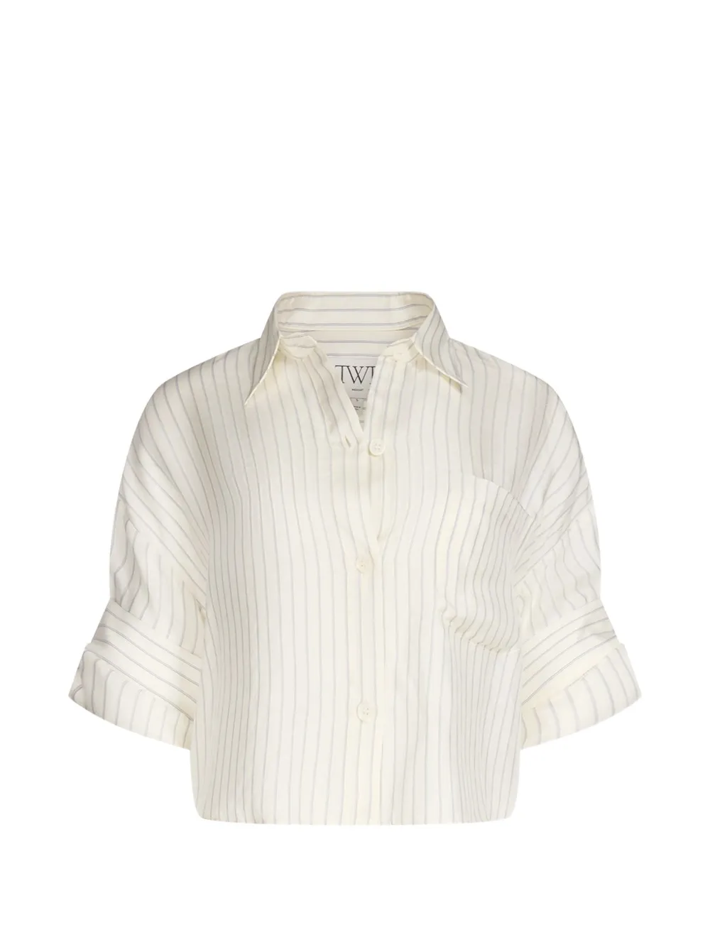 TWP striped cropped shirt - Nude