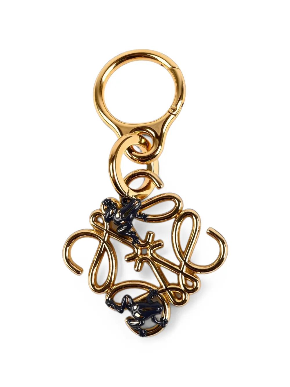 Loewe Frog Anagram Keyring In Gold