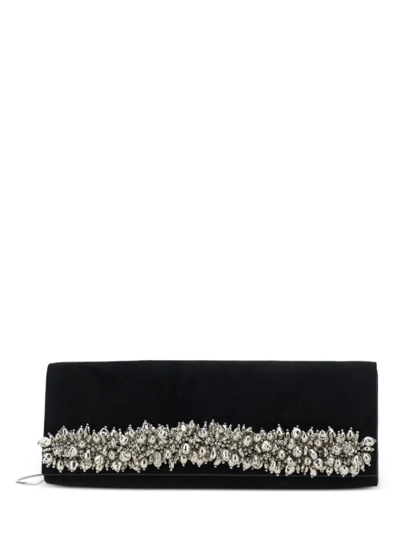 Simkhai Embellished Suede Clutch Bag in Black