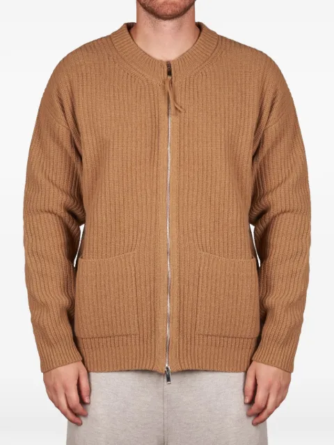 ALPHA STUDIO ribbed-knit zip-up cardigan