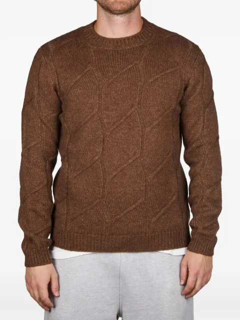 ALPHA STUDIO cable-knit crew-neck sweater