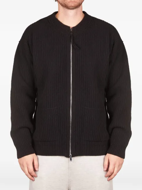 ALPHA STUDIO ribbed-knit zip-up cardigan