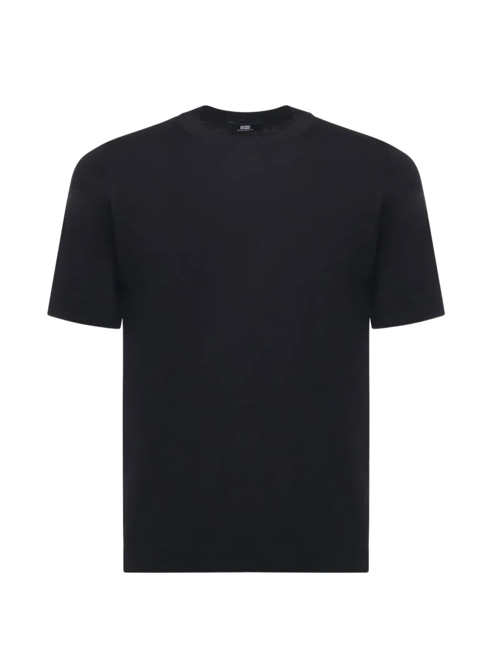 Alpha Studio Crew-neck Short-sleeve Sweater In Black