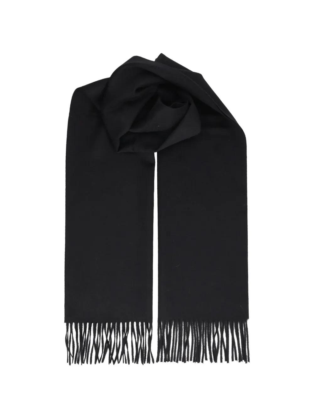 Al Duca D’Aosta 1902 fringed cashmere scarf - Black