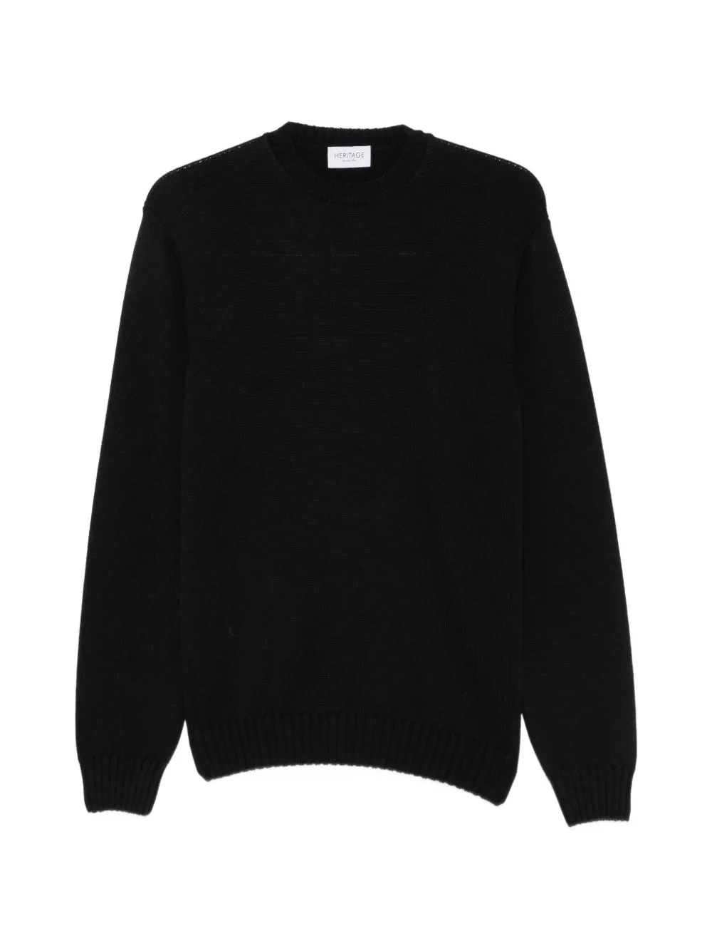 Heritage ribbed-knit crew-neck sweater - Noir