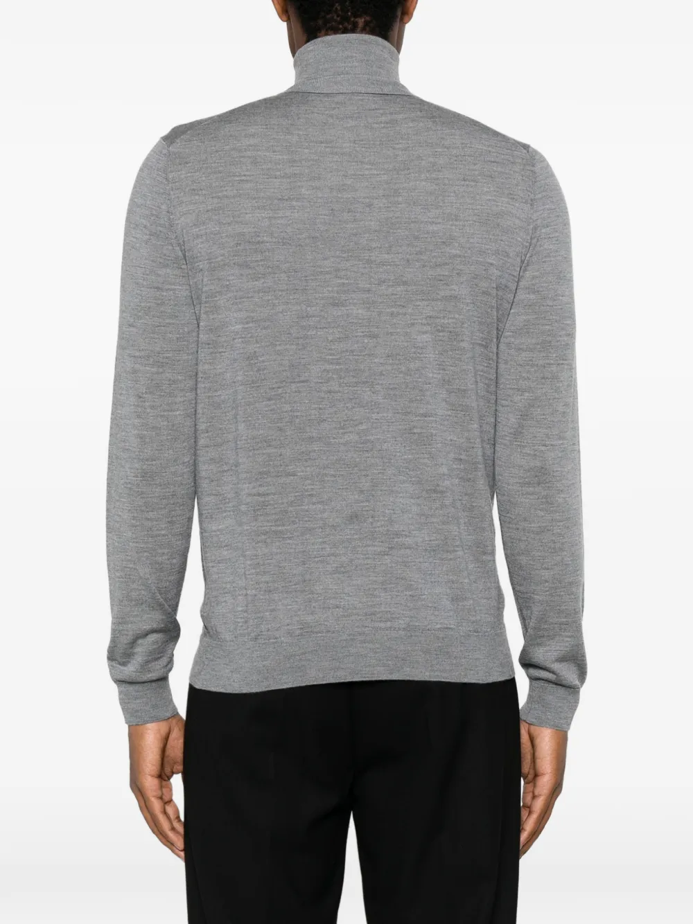 Heritage roll-neck fine-knit sweater Grijs