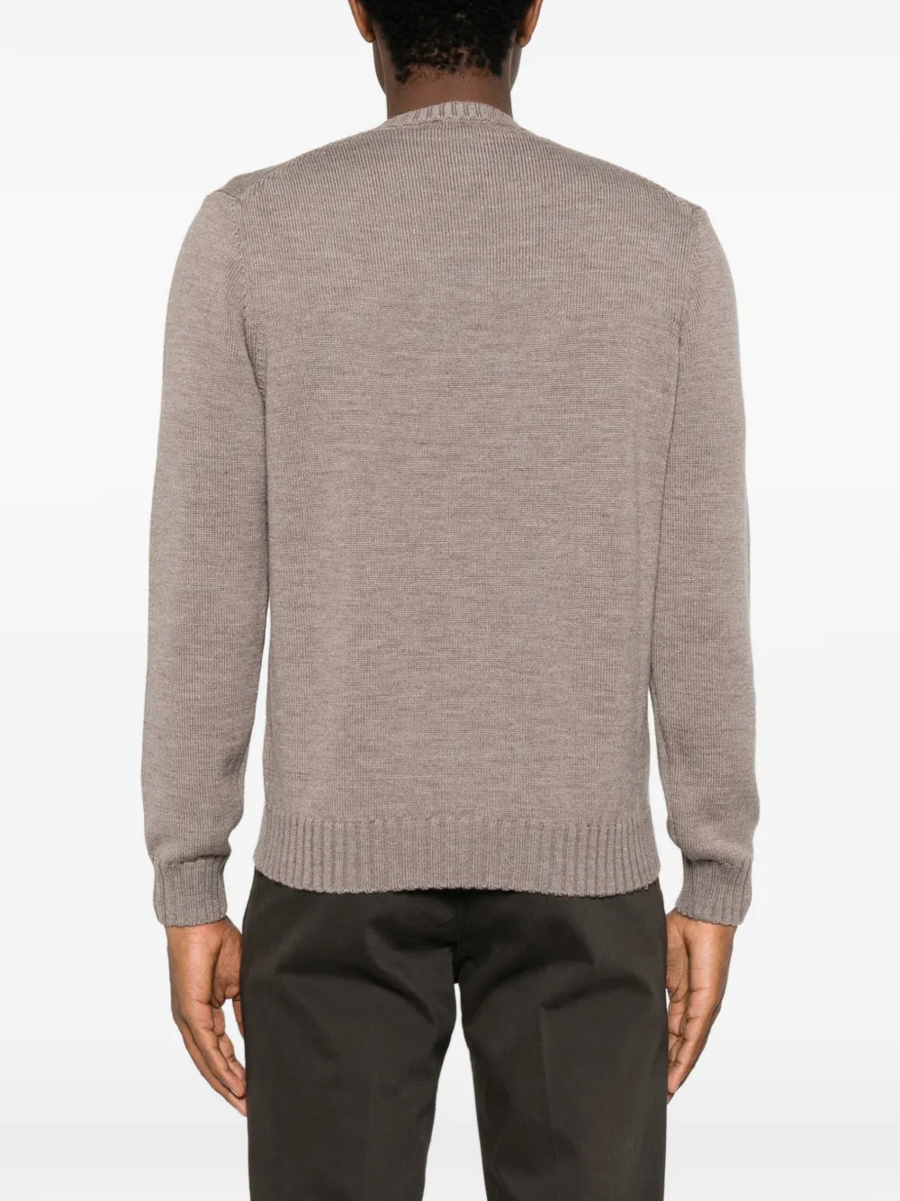Heritage ribbed-knit crew-neck sweater Grijs