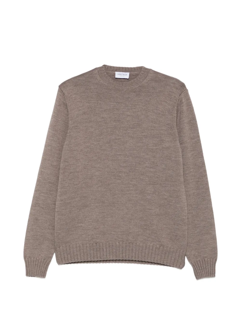 Heritage ribbed-knit crew-neck sweater - Gris