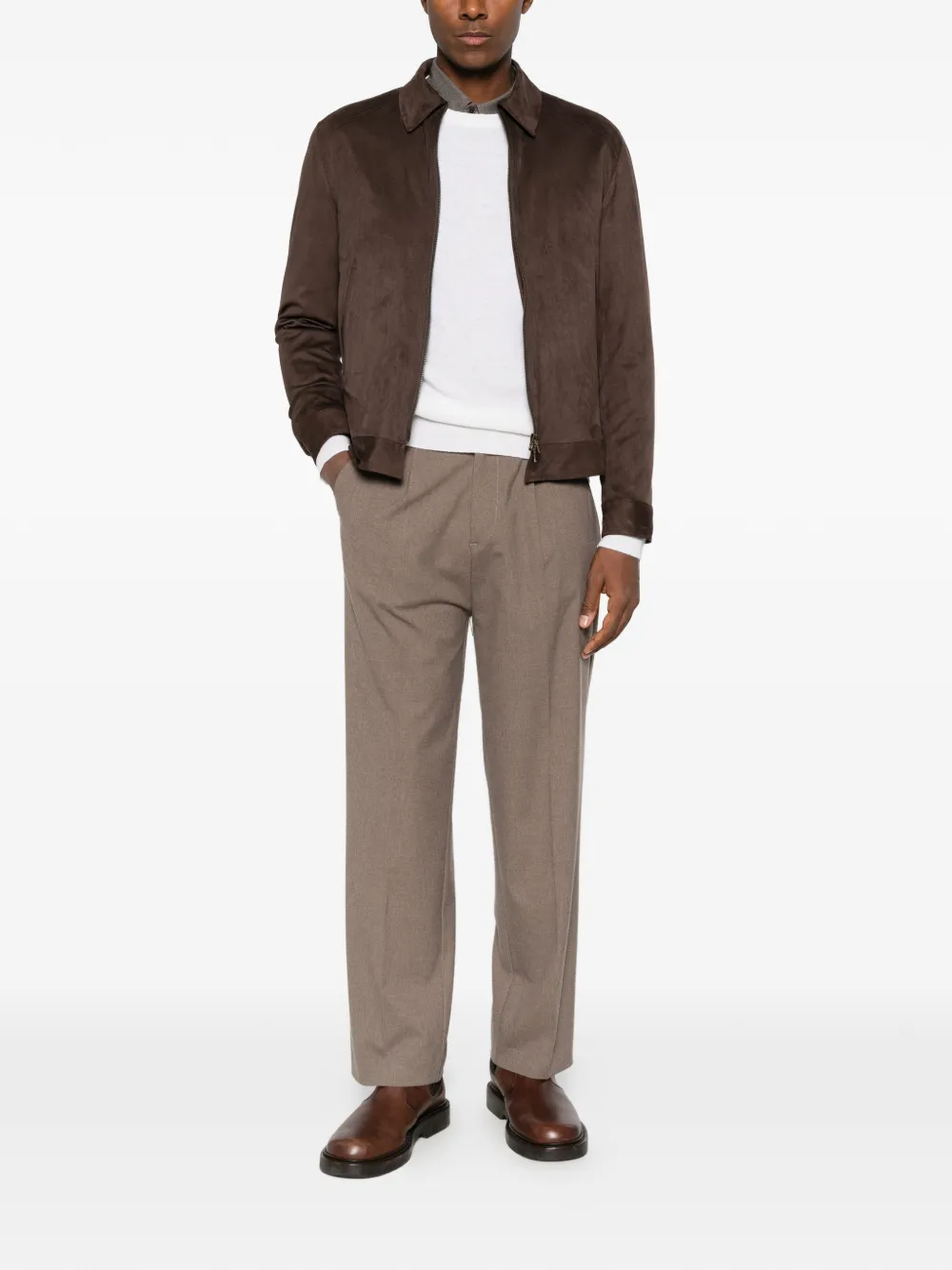 Heritage crew-neck knitted sweater Wit